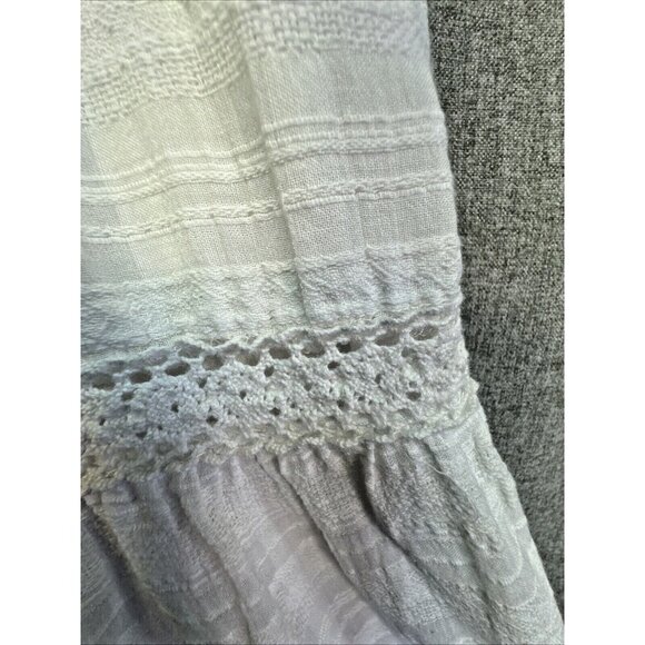 Knox Rose Womens Sundress Size M White Tiered Boho Cotton Coastal Short Shift - Picture 11 of 16